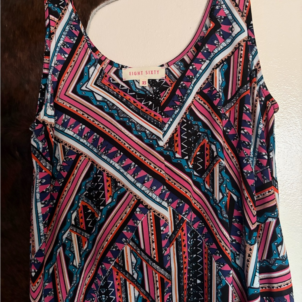 Eight Sixty High Low Summer Berry BoHo Western Chic Tank Dress NEW tags Size XS